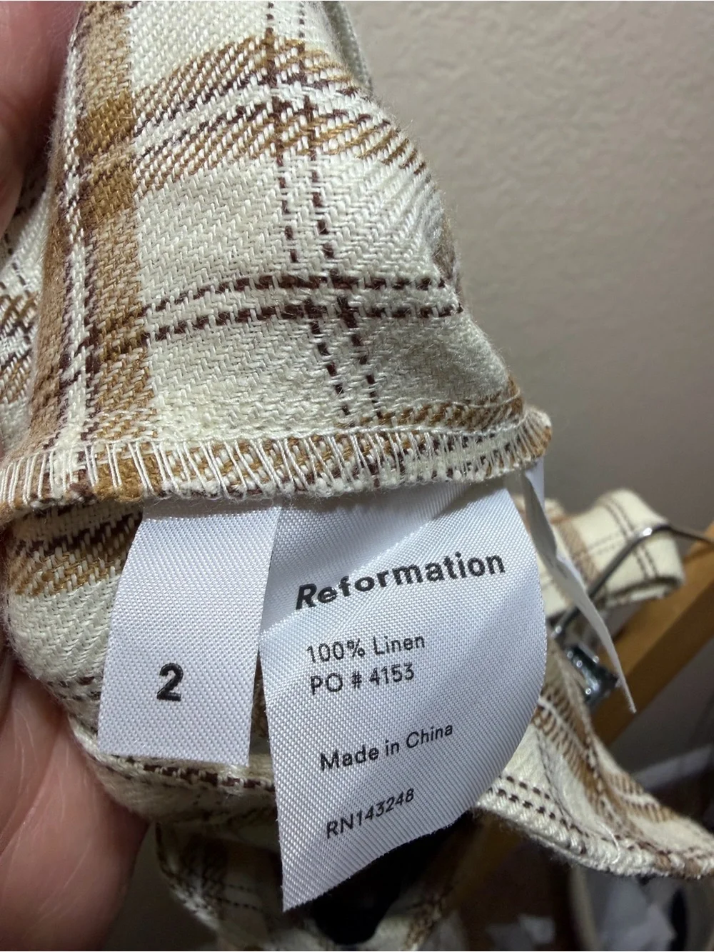Reformation Verano Linen Check Plaid Pants 2 Fall Academia Autumn Preppy